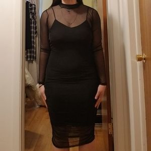 Long sleeve black dress